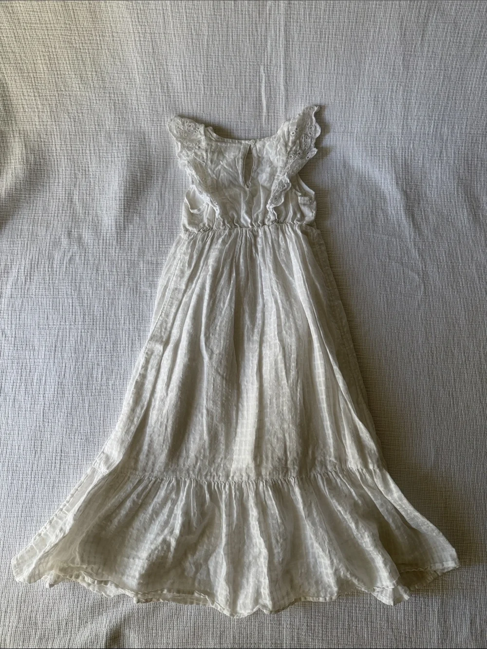 Cat & Jack girls White Lace-Trim Maxi Dress